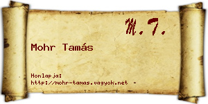 Mohr Tamás névjegykártya
